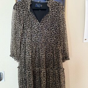 Cheetah Print midi Dress